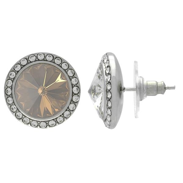 Crystalized With Dreamtime Crystal Stud Earrings For Dance Light Grey Opal/Crystal 19Mm - Pair
