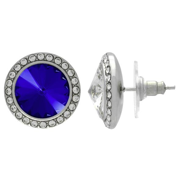 Crystalized With Dreamtime Crystal Stud Earrings For Dance Majestic Blue/Crystal 19Mm - Pair