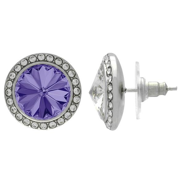 Crystalized With Dreamtime Crystal Stud Earrings For Dance Tanzanite/Crystal 19Mm - Pair