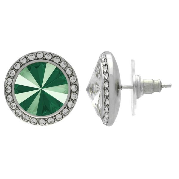 Crystalized With Dreamtime Crystal Stud Earrings For Dance Crystal Royal Green/Crystal 17Mm - Pair