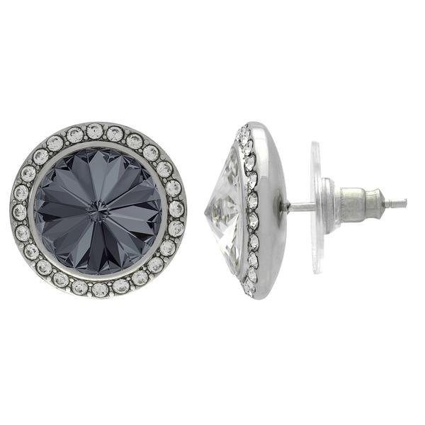 Crystalized With Dreamtime Crystal Stud Earrings For Dance Crystal Silver Night/Crystal 17Mm - Pair