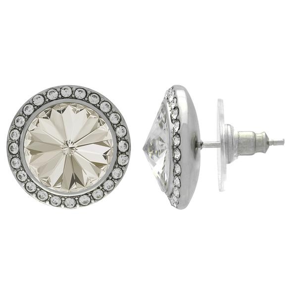 Crystalized With Dreamtime Crystal Stud Earrings For Dance Crystal Silver Shade/Crystal 17Mm - Pair
