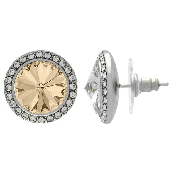 Crystalized With Dreamtime Crystal Stud Earrings For Dance Light Silk/Crystal 17Mm - Pair