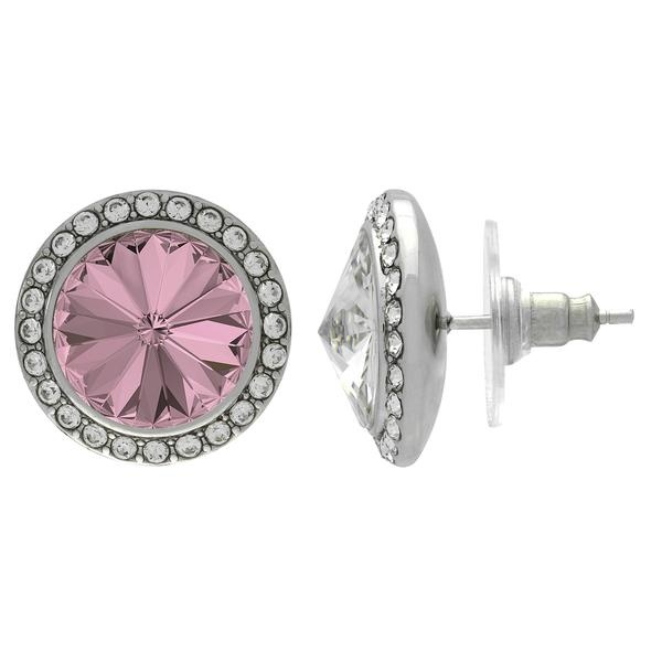 Crystalized With Dreamtime Crystal Stud Earrings For Dance Crystal Antique Pink/Crystal 15Mm - Pair