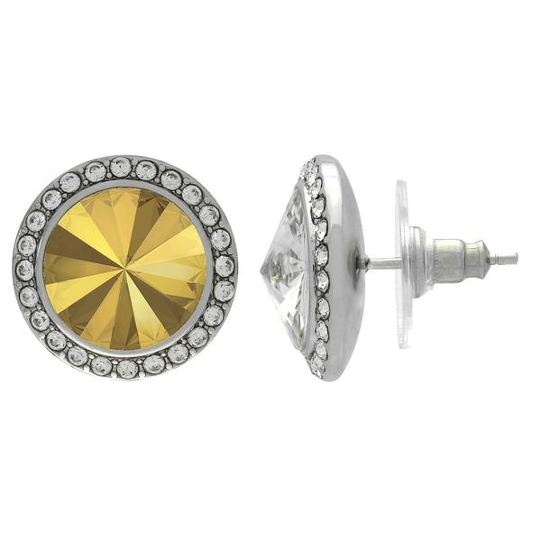 Crystalized With Dreamtime Crystal Stud Earrings For Dance Crystal Metallic Sunshine/Crystal 13Mm - Pair