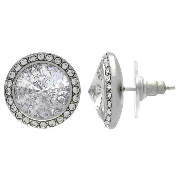 Crystalized With Dreamtime Crystal Stud Earrings For Dance Crystal Silver Patina/Crystal 13Mm - Pair