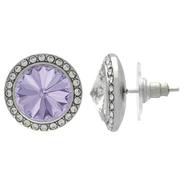 Crystalized With Dreamtime Crystal Stud Earrings For Dance Violet/Crystal 13Mm - Pair