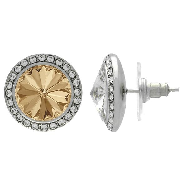 Crystalized With Dreamtime Crystal Stud Earrings For Dance Crystal Golden Shadow/Crystal 11Mm - Pair