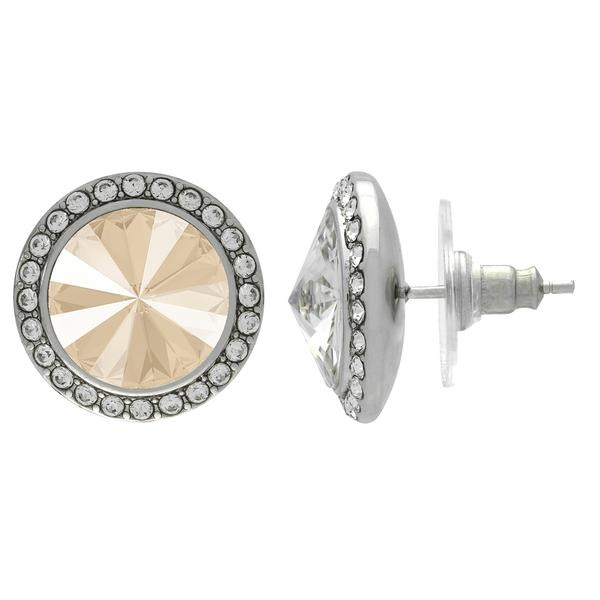 Crystalized With Dreamtime Crystal Stud Earrings For Dance Crystal Ivory Cream/Crystal 11Mm - Pair