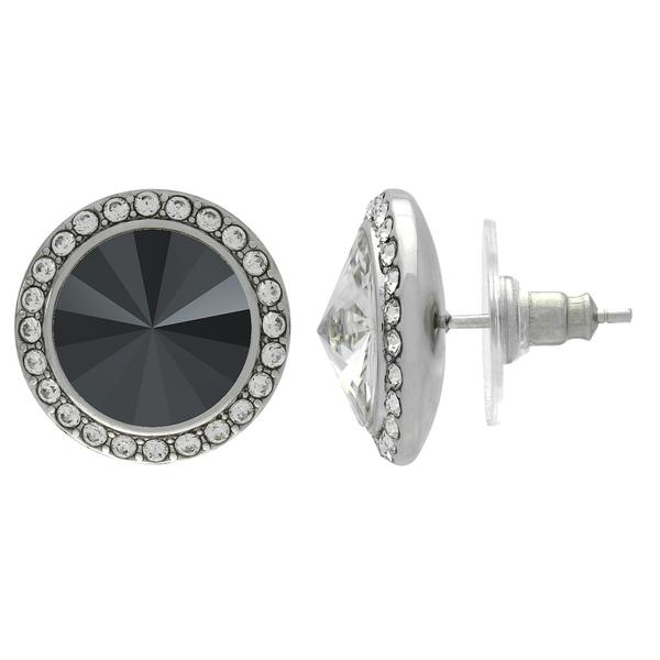 Crystalized With Dreamtime Crystal Stud Earrings For Dance Jet Hematite/Crystal 11Mm - Pair