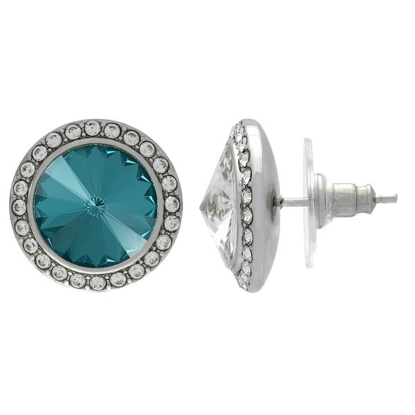 Crystalized With Dreamtime Crystal Stud Earrings For Dance Blue Zircon/Crystal 11Mm - Pair