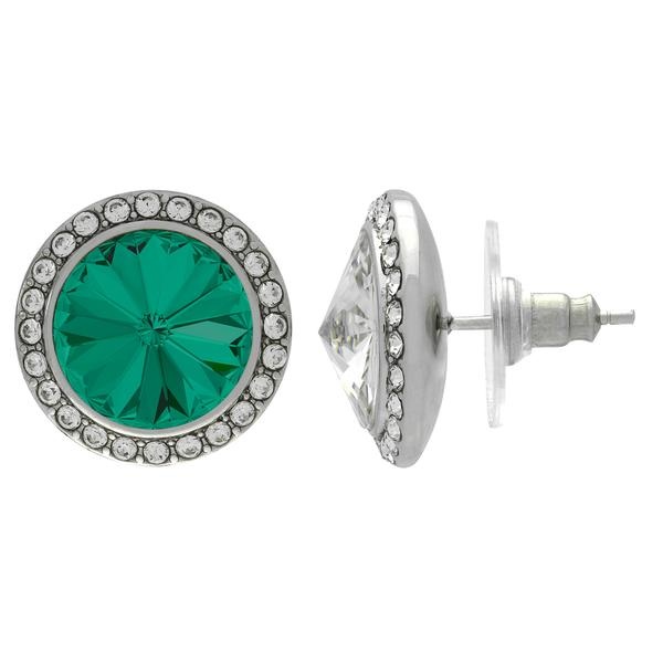 Crystalized With Dreamtime Crystal Stud Earrings For Dance Emerald/Crystal 11Mm - Pair