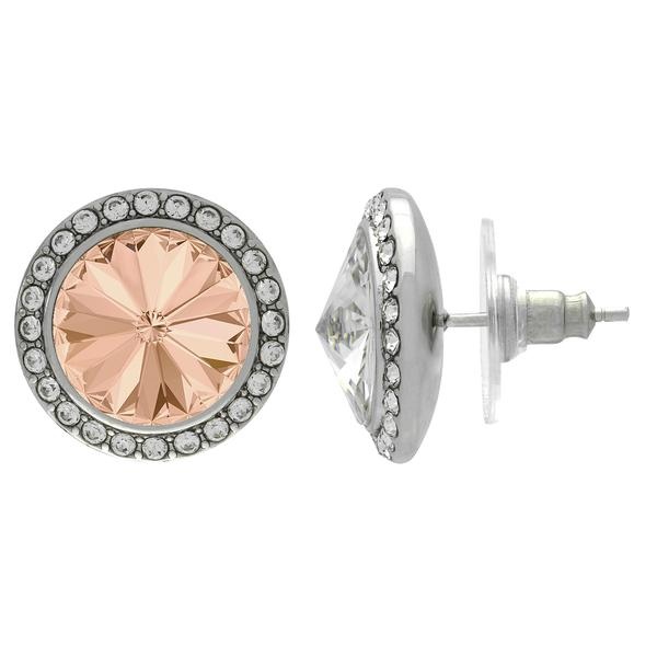 Crystalized With Dreamtime Crystal Stud Earrings For Dance Light Peach/Crystal 11Mm - Pair