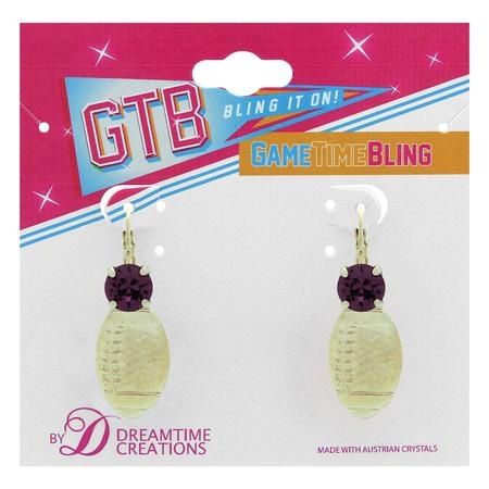 39Ss Solitaire Football Leverback Earrings In Gold - Amethyst Solitaire - Pair