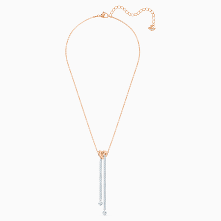 Swarovski Collections Lifelong Heart Y Necklace, White, Mixed Metal Finish