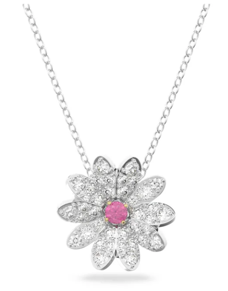 Swarovski Collections Eternal Flower Pendant Flower, Pink, Mixed Metal Finish