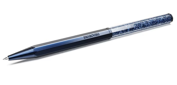 Swarovski Collections Crystalline Ballpoint Pen Octagon Shape, Blue, Blue Lacquered