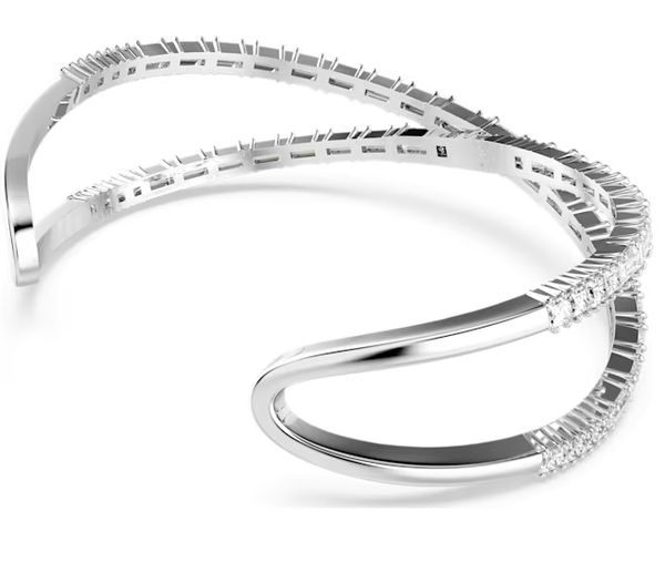 Swarovski Collections Hyperbola Cuff Infinity, White, Rhodium Plated