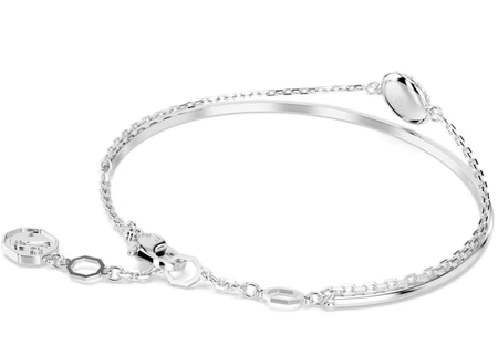 Swarovski Collections Meteora Bangle White, Rhodium Plated