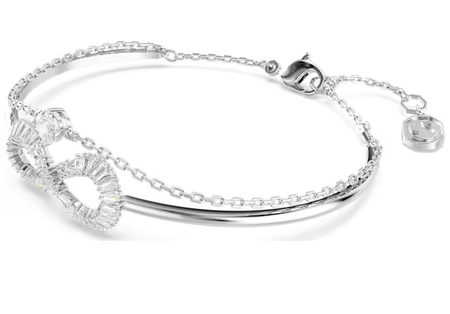 Swarovski Collections Hyperbola Bangle Infinity, White, Rhodium Plated