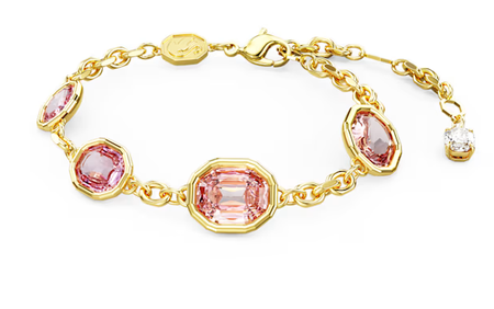 Swarovski Collection Imber Bracelet Octagon Cut, Pink, Gold-Tone Plated
