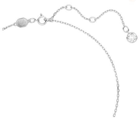 Swarovski Collections - Birthstone Pendant Square Cut, April, White, Rhodium Plated