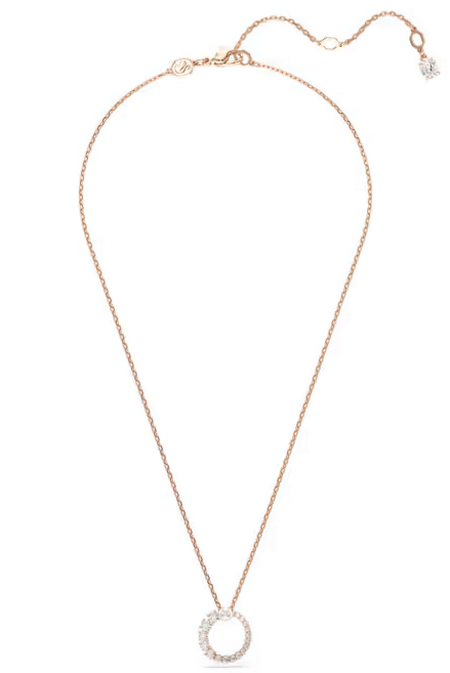 Swarovski Collections - Matrix Pendant Crystal Pearl, Round Cut, White, Rose Gold-Tone Plated
