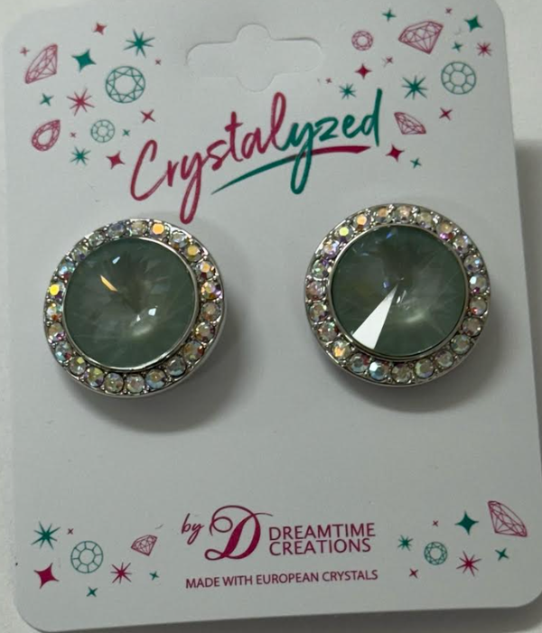 Crystalyzed With Dreamtime Crystal Stud Earrings For Dance Agave Ignite/Crystal Ab 19Mm - Pair