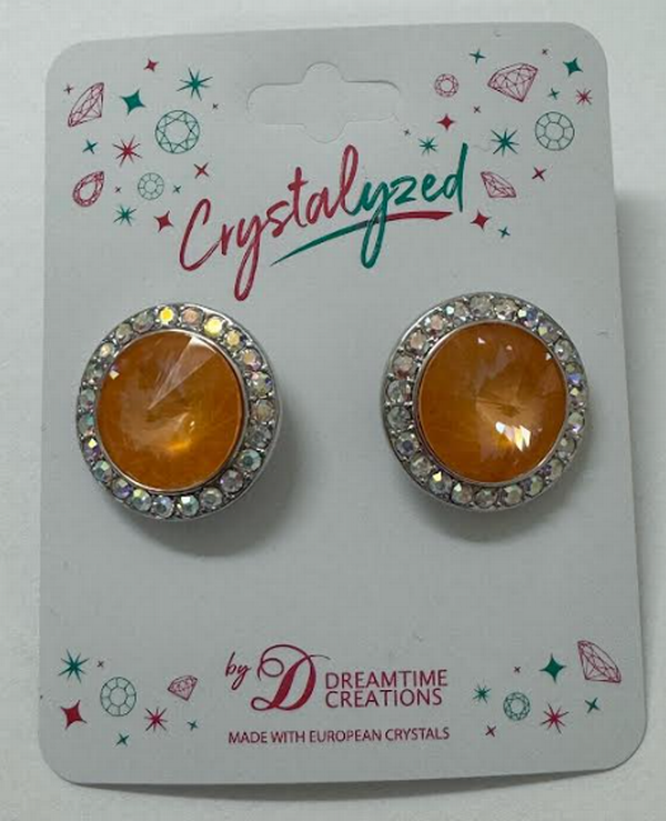 Crystalyzed With Dreamtime Crystal Stud Earrings For Dance Crystal Mango Ignite/Crystal Ab 19Mm - Pair