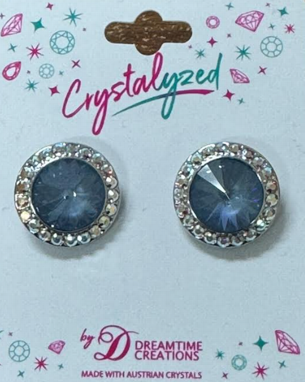 Crystalized With Dreamtime Crystal Stud Earrings For Dance Crystal Denim Ignite/Crystal Ab 17Mm - Pair