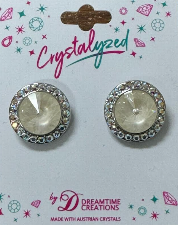 Crystalized With Dreamtime Crystal Stud Earrings For Dance Crystal Linen Ignite/Crystal Ab 17Mm - Pair
