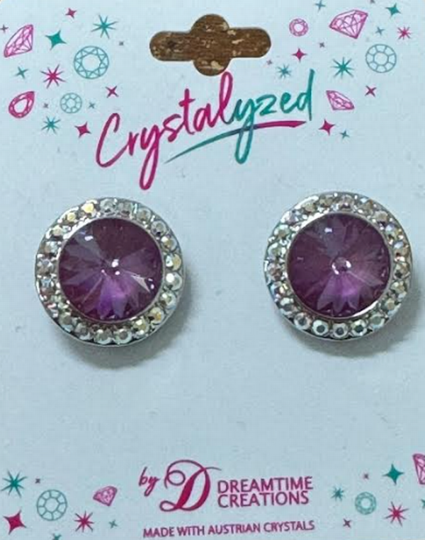 Crystalized With Dreamtime Crystal Stud Earrings For Dance Orchid Ignite/Crystal Ab 17Mm - Pair