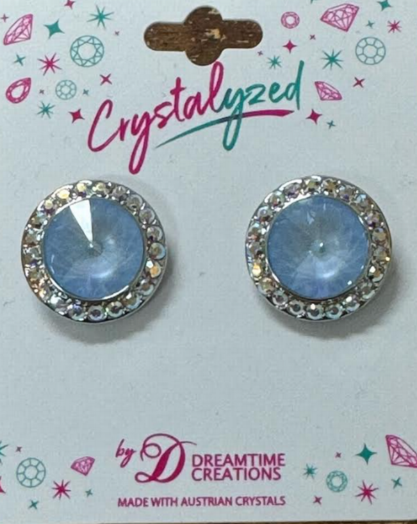 Crystalized With Dreamtime Crystal Stud Earrings For Dance Crystal Sky Ignite/Crystal Ab 17Mm - Pair