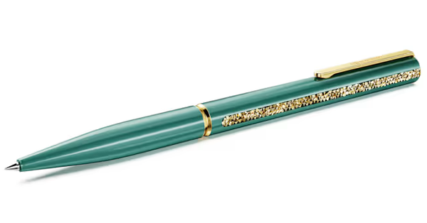 Swarovski Collections Crystal Shimmer Glide Ballpoint Pen Green, Green Lacquered, Gold-Tone Plated