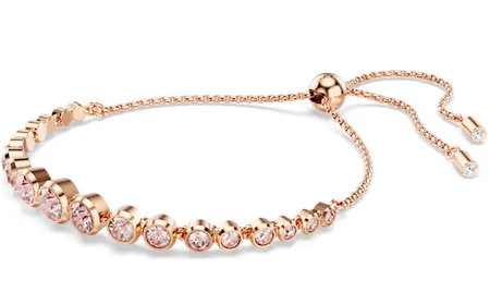 Swarovski Collections Imber Tennis Bracelet Mixed Round Cuts, Pink, Rose Gold-Tone Plated