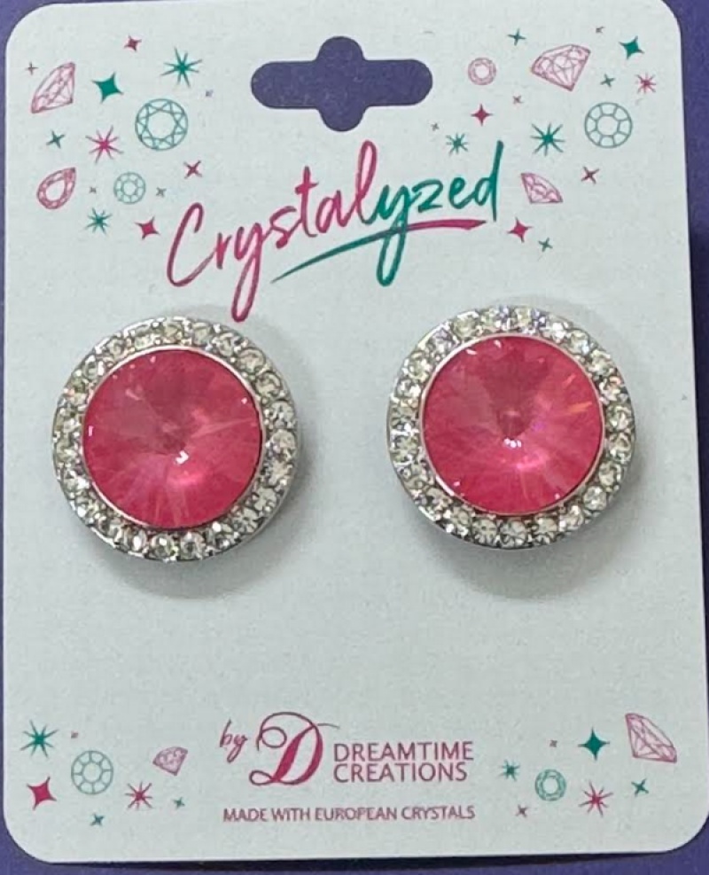 Crystalized With Dreamtime Crystal Stud Earrings For Dance Crystal Dahlia Ignite/Crystal 17Mm - Pair