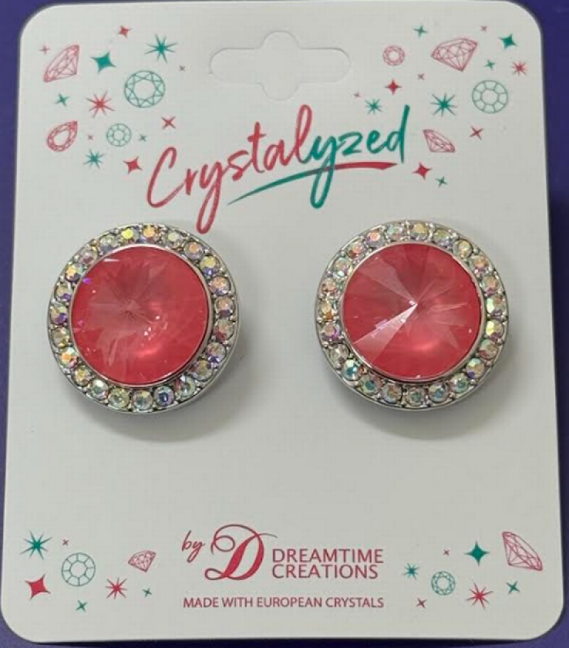 Crystalized With Dreamtime Crystal Stud Earrings For Dance Crystal Dahlia Ignite/Crystal Ab 17Mm - Pair