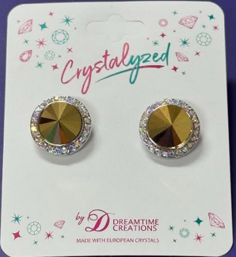 Crystalized With Dreamtime Crystal Stud Earrings For Dance Crystal Aurum/Crystal Ab 17Mm - Pair