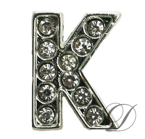 "K" Rhinestone Charm