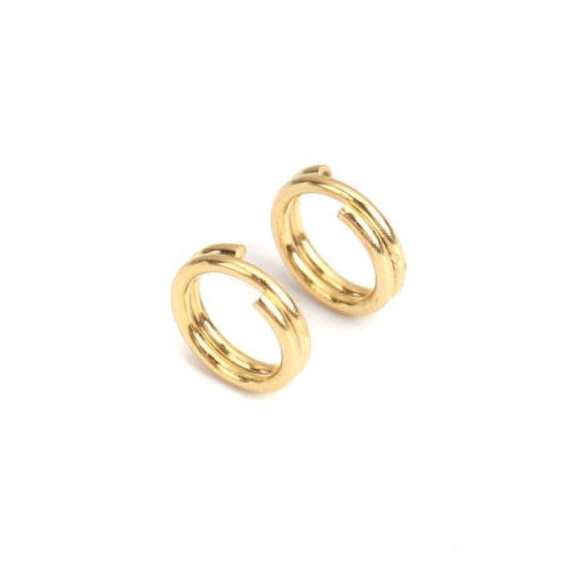 50 Pcs 6Mm Dia., 0.7Mm(21 Gauge) 316 Stainless Steel Double Split Jump Rings Findings For Jewelry Making Gold Plated Round