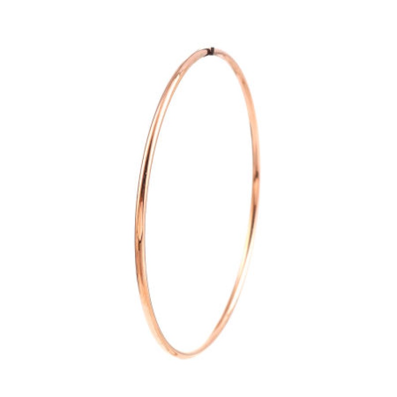 Stainless Steel Bangles Bracelets 18K Rose Gold Color Round 20.5Cm(8 1/8") Long, 1 Piece