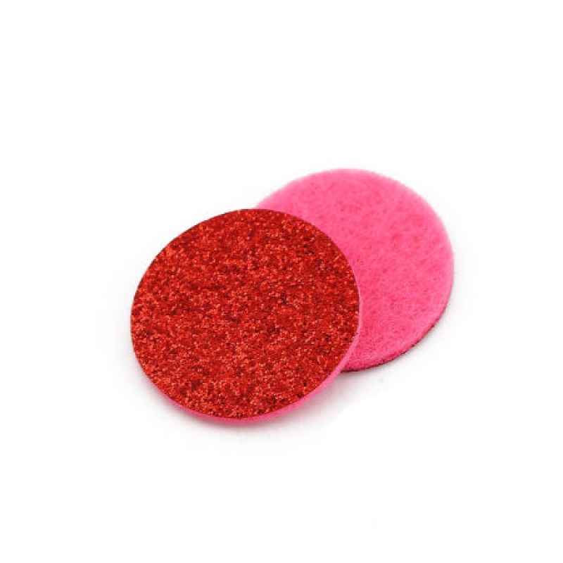 Nonwovens Felt Oil Diffuser Pads Round Red Glitter 23Mm Dia., 20 Pcs