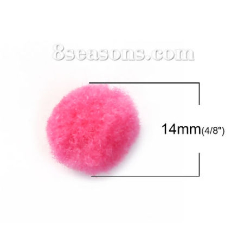 Polypropylene Fiber Oil Diffuser Ball Fit 14-20Mm Mexican Angel Caller Bola Wish Box Round Fuchsia 14Mm( 4/8") Dia., 20 Pcs
