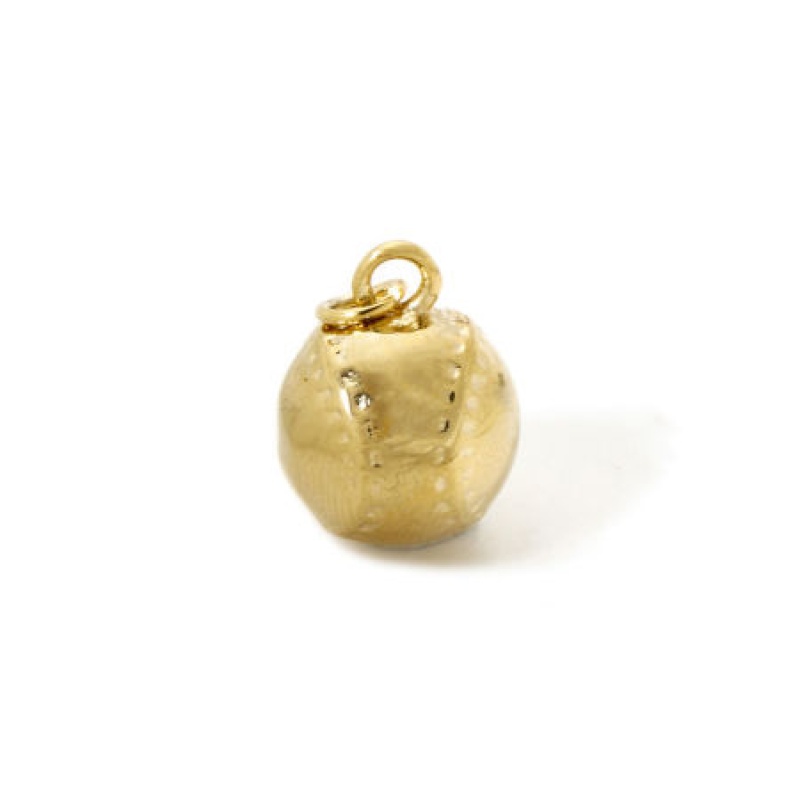 1 Piece Eco-Friendly Pvd Vacuum Plating Waterproof Anti-Tarnish Hypoallergenic 304 Stainless Steel Sport Charms 18K Real Gold Plated Baseball 3D 20Mm X 12.5Mm