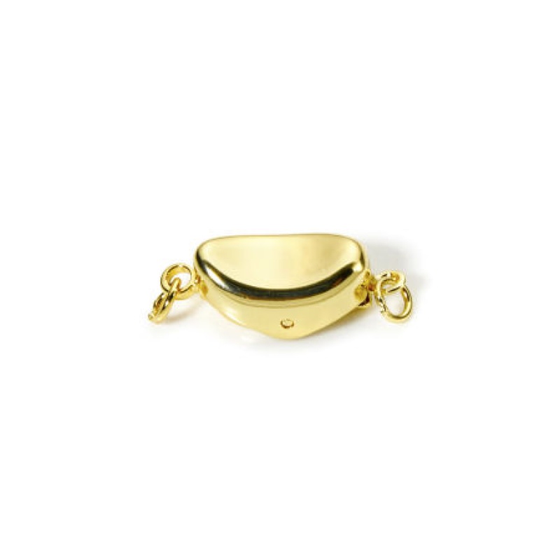 1 Set Eco-Friendly Brass Push In Snap Lock Clasps Ingot 18K Real Gold Plated 17.5Mm X 8Mm