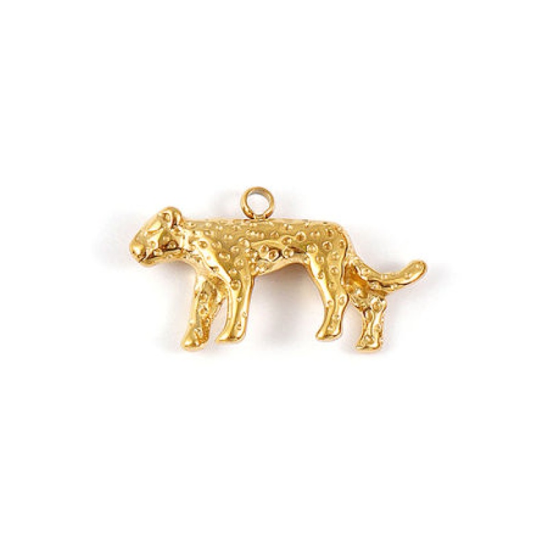 1 Piece Eco-Friendly Pvd Vacuum Plating Waterproof Anti-Tarnish Hypoallergenic 304 Stainless Steel Charms 18K Real Gold Plated Elephant Animal 3D 28Mm X 23Mm