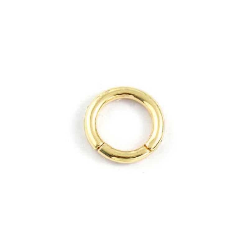 2 Pcs Eco-Friendly Brass Hinged Segment Clicker Hoop Ring Clasp Wholesale Round 18K Real Gold Plated 12.5Mm Dia