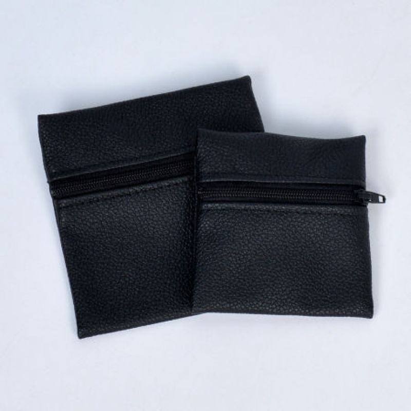 5 Pcs Pu Zipper Jewelry Storage Pouch Bag For Bracelets Rings Earrings Black Square 8Cm X 8Cm