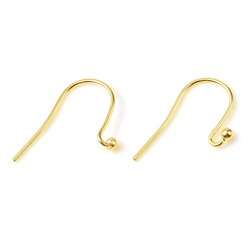 Brass Ear Wire Hooks Earring Gold Filled 19Mm X 13Mm, Post/ Wire Size: 0.7Mm, 4 Pcs