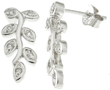 925 Sterling Silver Platinum Finish Fashion Earrings